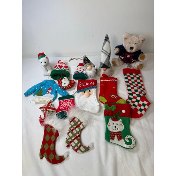 Christmas Collection of Stocking Ornaments & Animals Lot - Picture 3 of 6